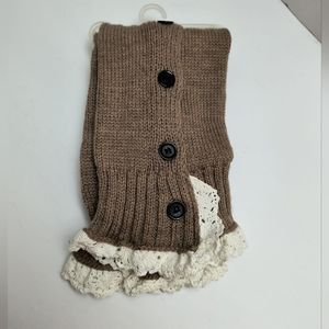 Women's Leg Warmers Knit Brown One Size